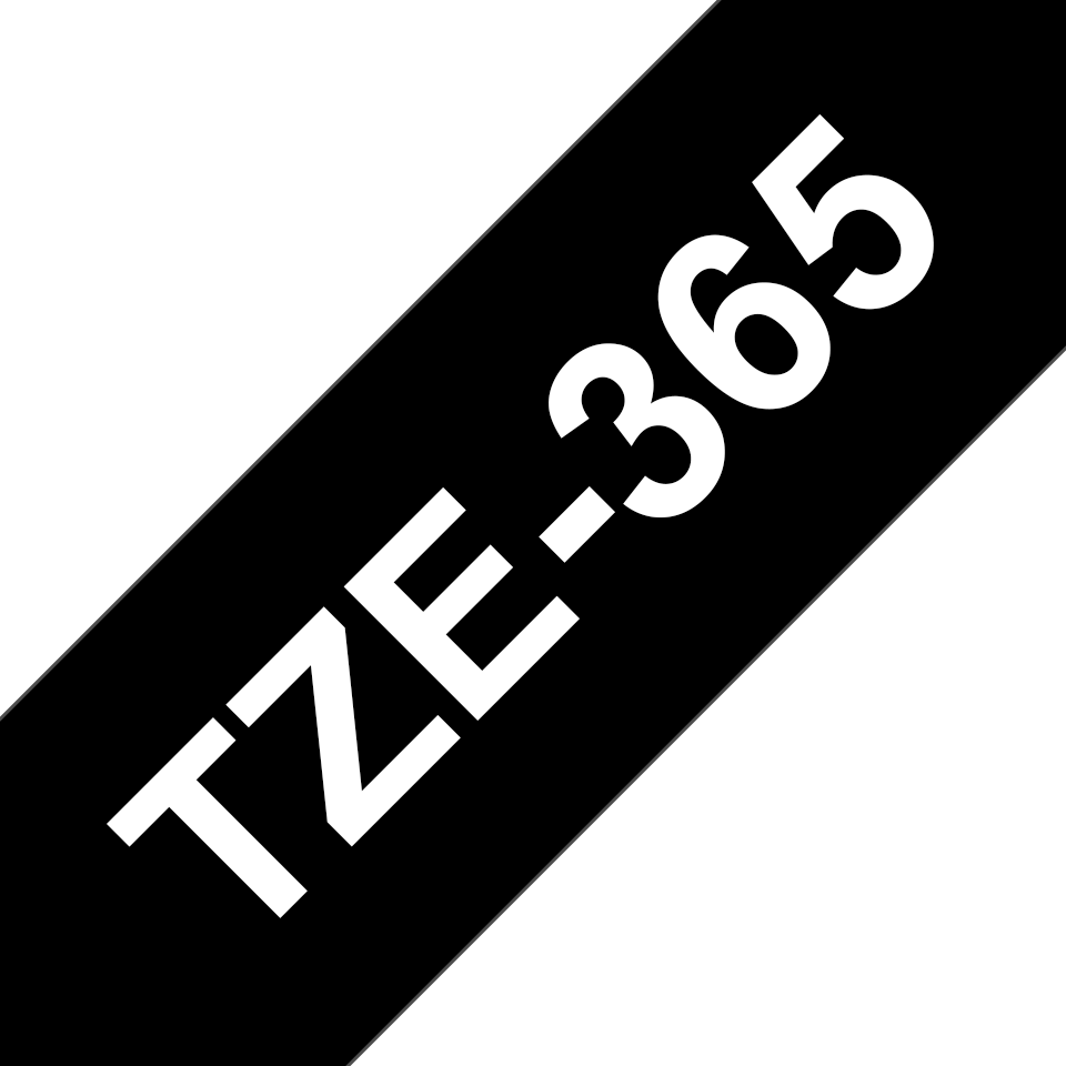 Brother TZe365 original etikettape, vit på svart, 36 mm 
